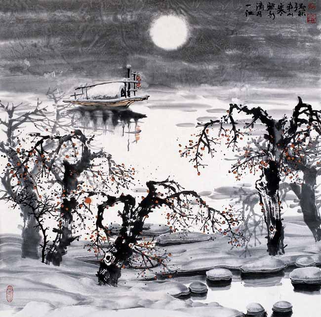 江清月照水寒68cmx68cm2009年